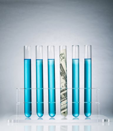 Test tubes - 1 with money