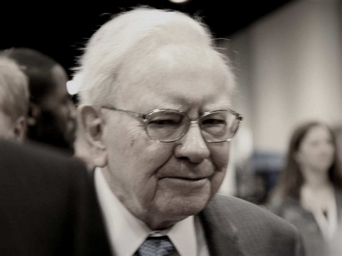 Warren Buffett at an annual meeting for Berkshire shareholders.