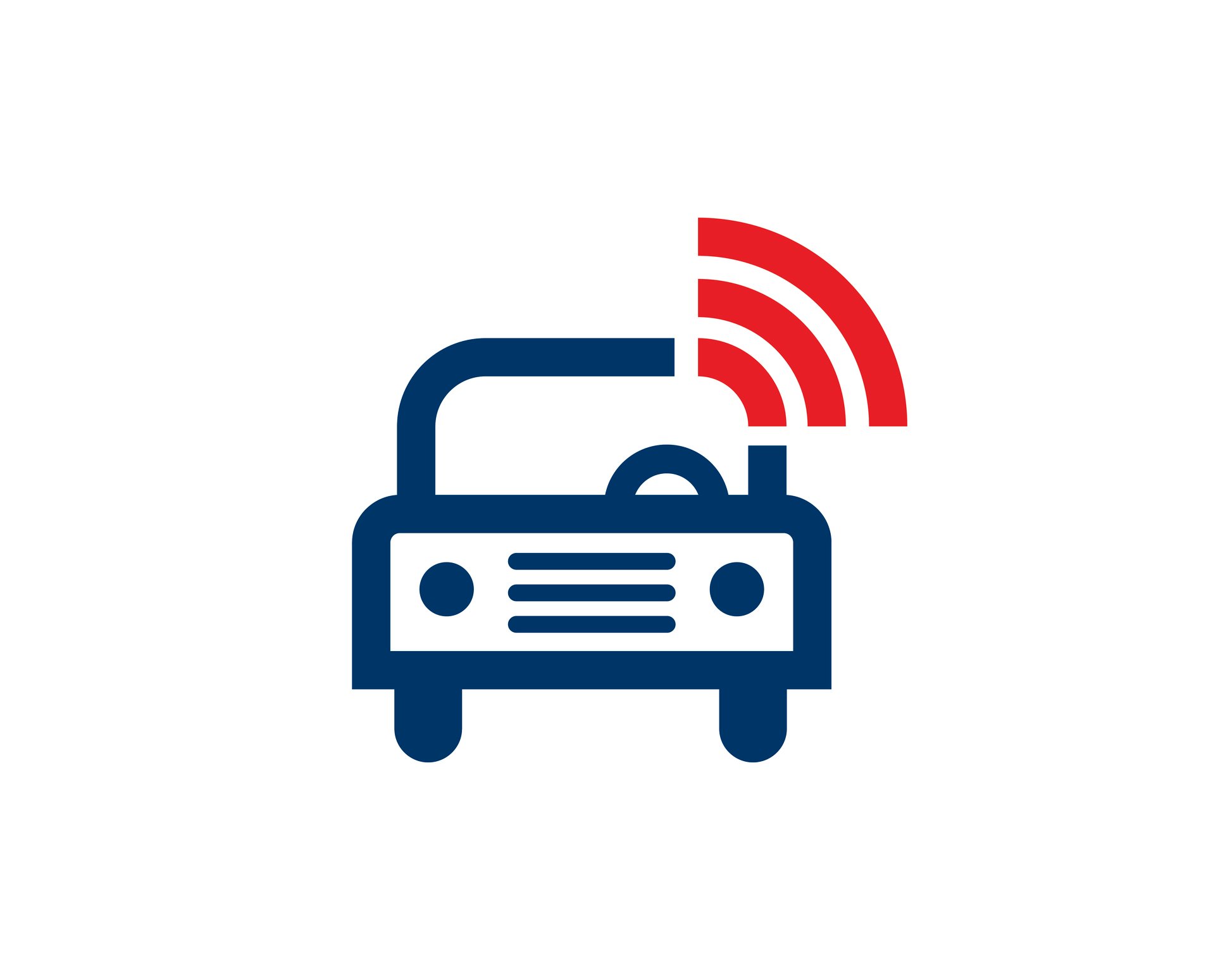 An illustration of a car receiving wireless internet.