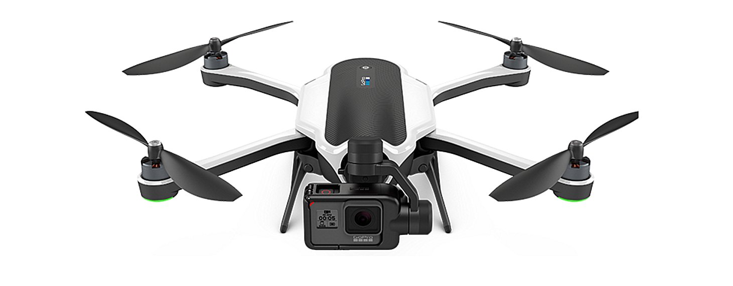 GoPro's Karma drone against a white background.