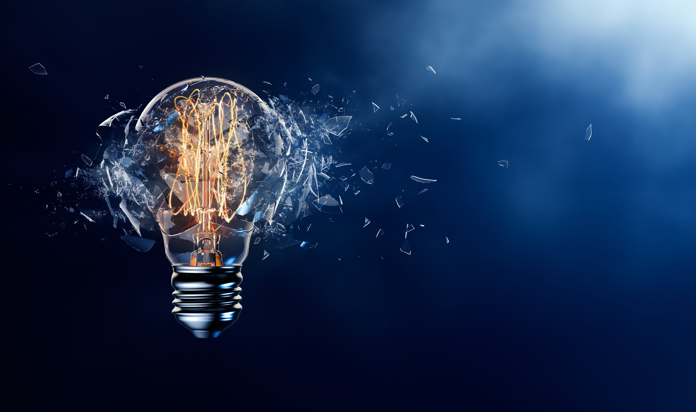 A shattering Edison-style light bulb.