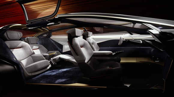 The Lagonda Vision Concept's interior, with futuristic touchscreen control surfaces.