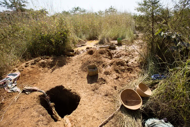 An small, family-owned gold mine in Africa.