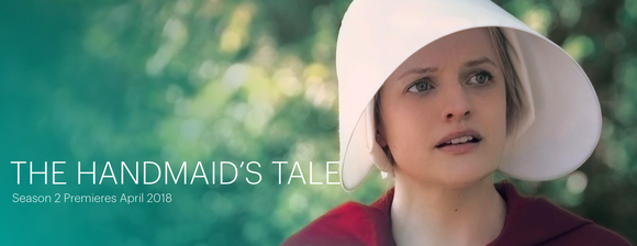 An ad for Hulu's "The Handmaid's Tale" shows Elisabeth Moss as Offred