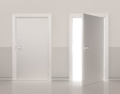 2 doors with 1 open