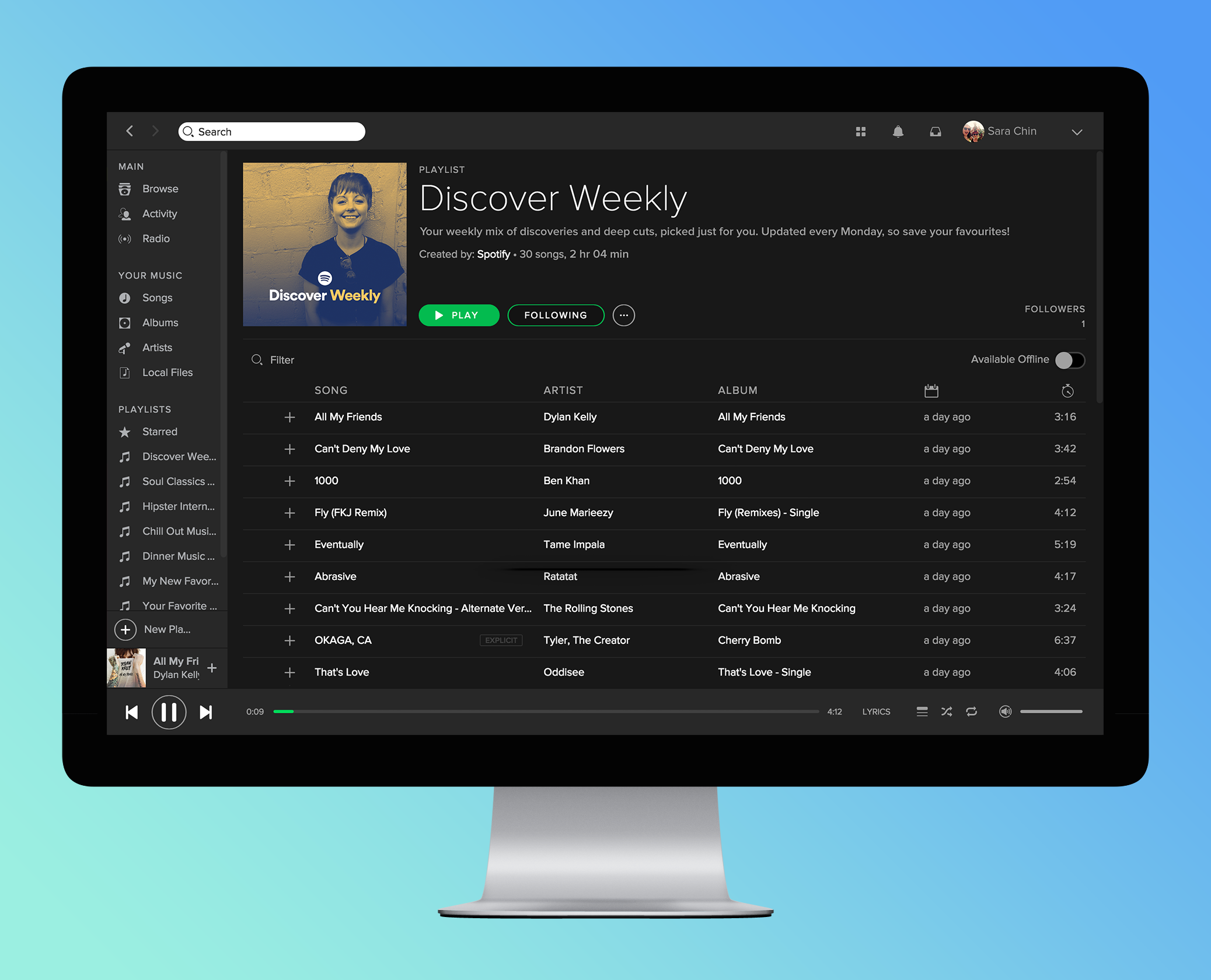 Spotify interface shown on a desktop
