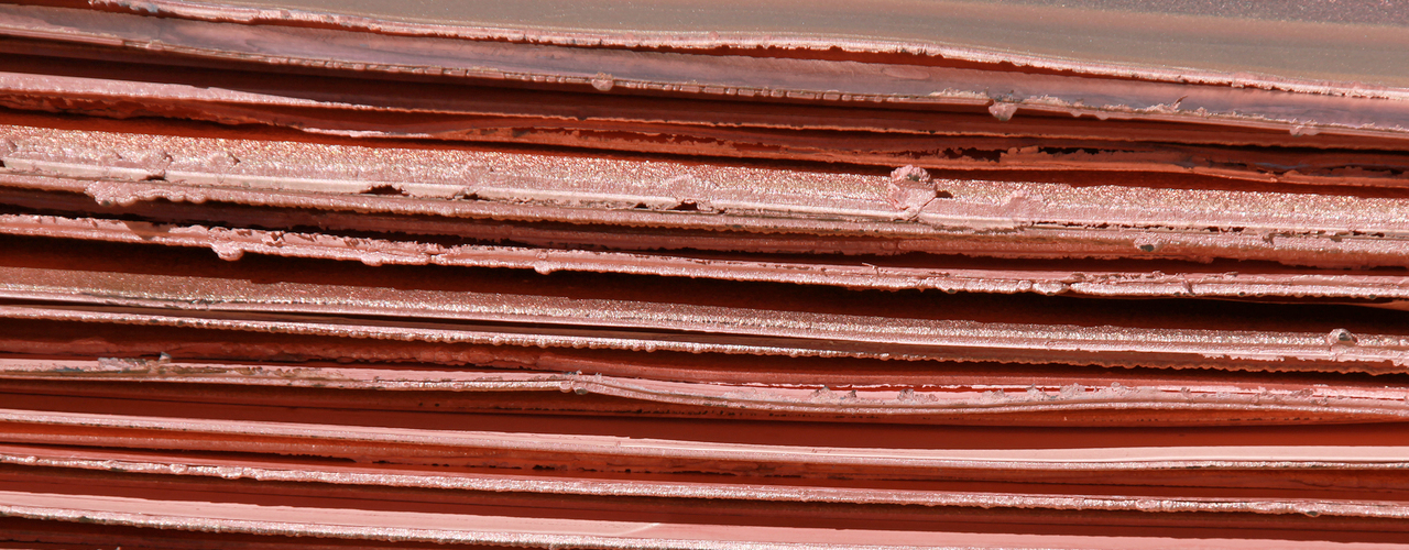 Long thin sheets of copper plate.
