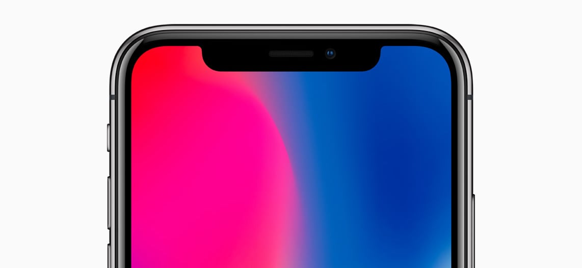 Top half of iPhone X display