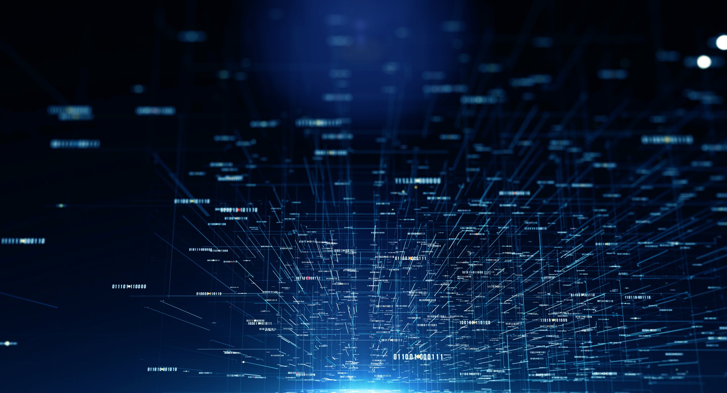 Small bar codes on a dark blue background.