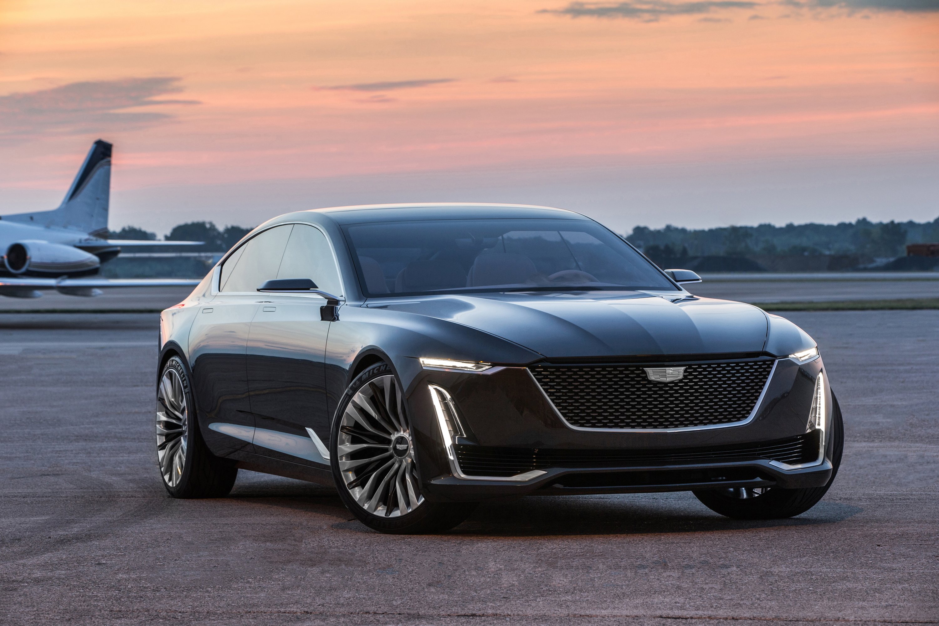 The Cadillac Escala show car, a futuristic luxury sedan.