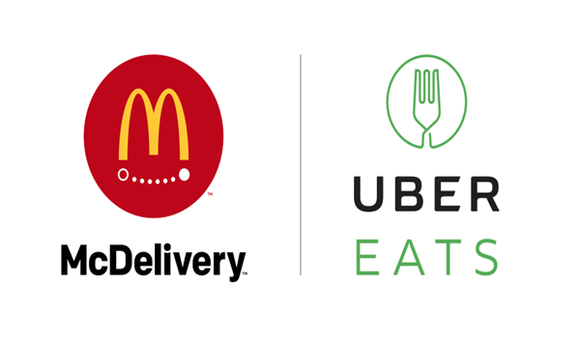 McDelivery / UberEATS dual logo.
