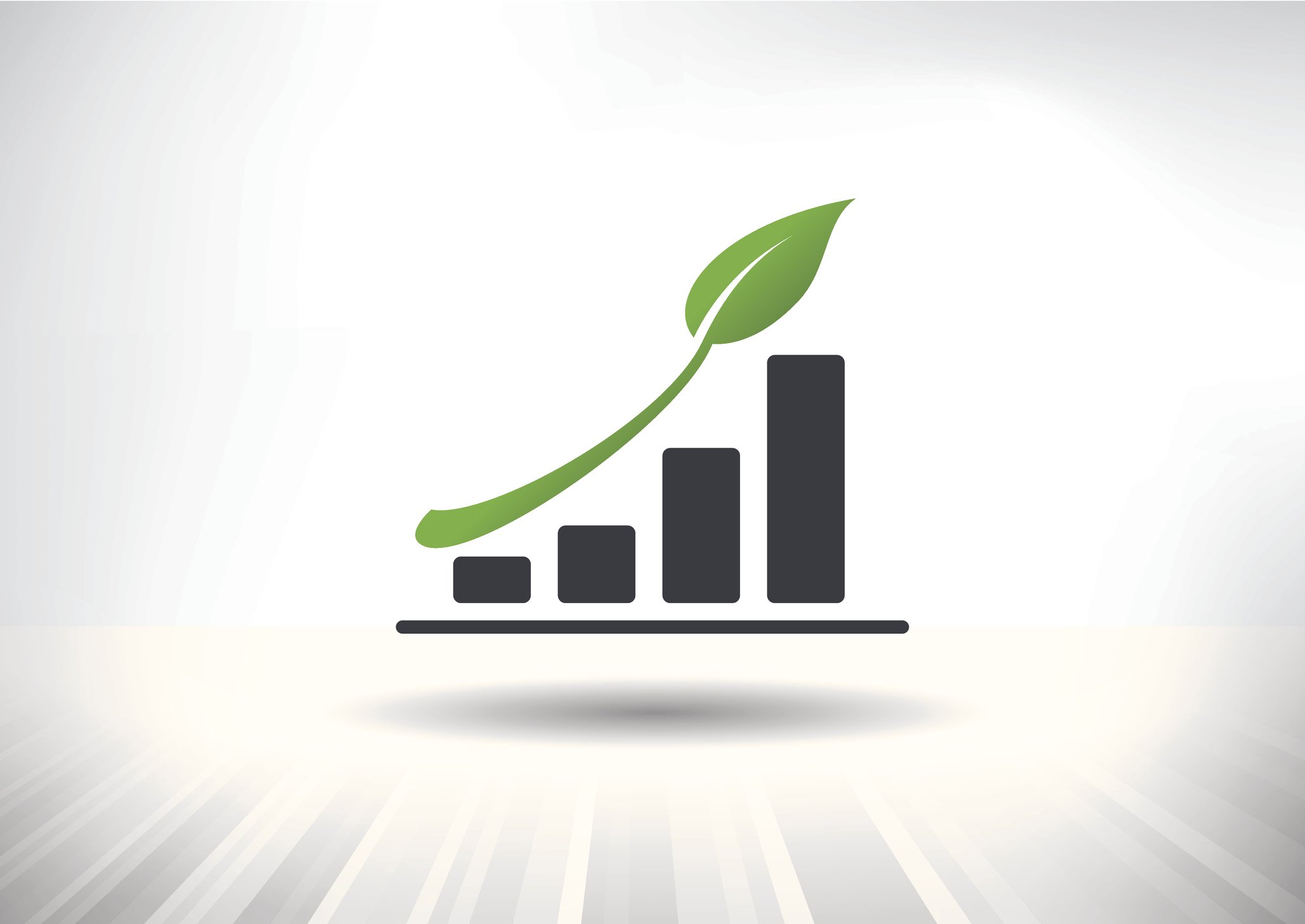 A chart showing growth with the trend line represented as a branch of a plant.