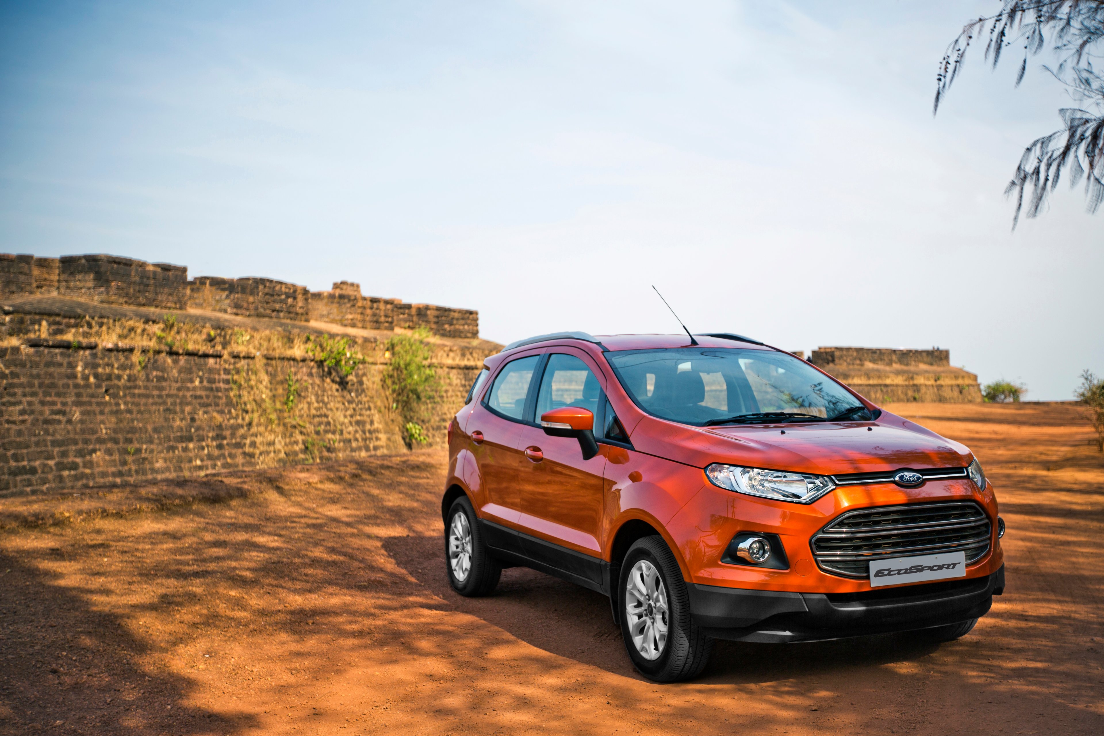 An orange Ford EcoSport in India