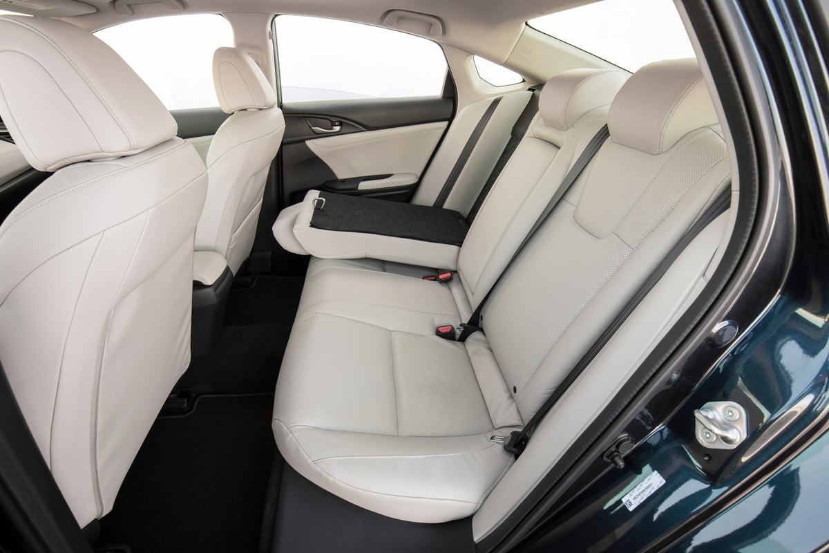 A view of the Insight's back seat, showing a fair amount of legroom for a compact sedan.
