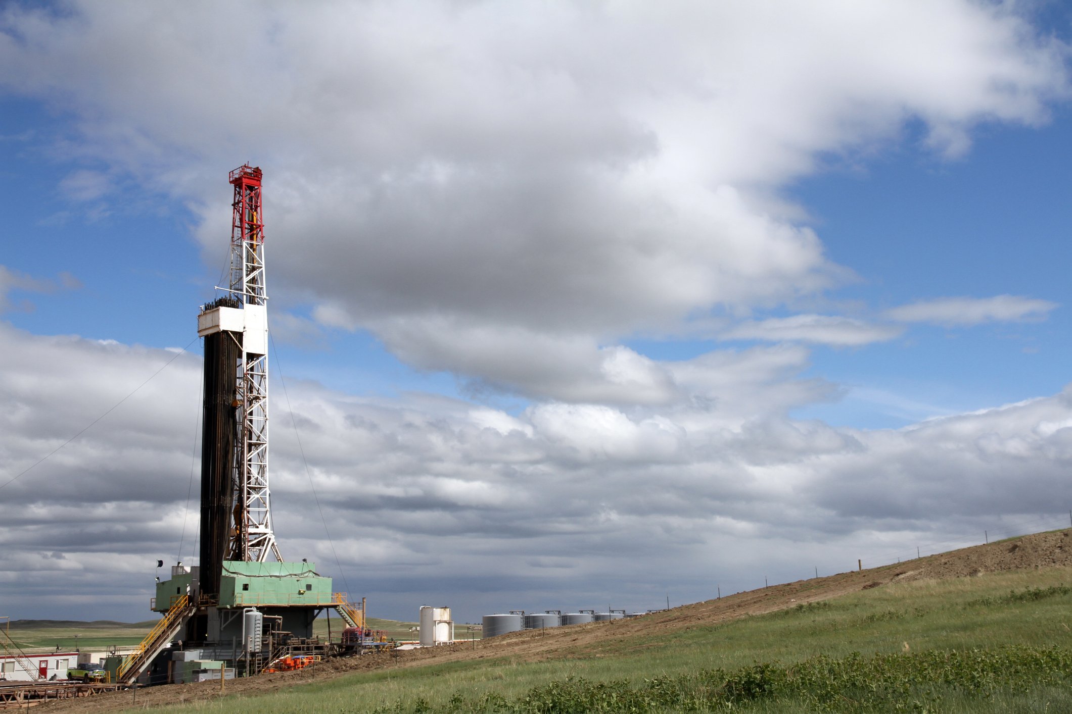 Oil rig in the Bakken shale field of North Dakota.