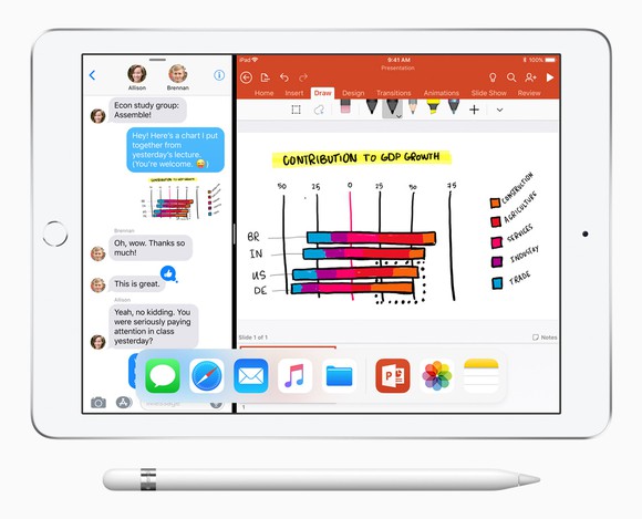 Apple's 9.7-inch iPad and an Apple Pencil