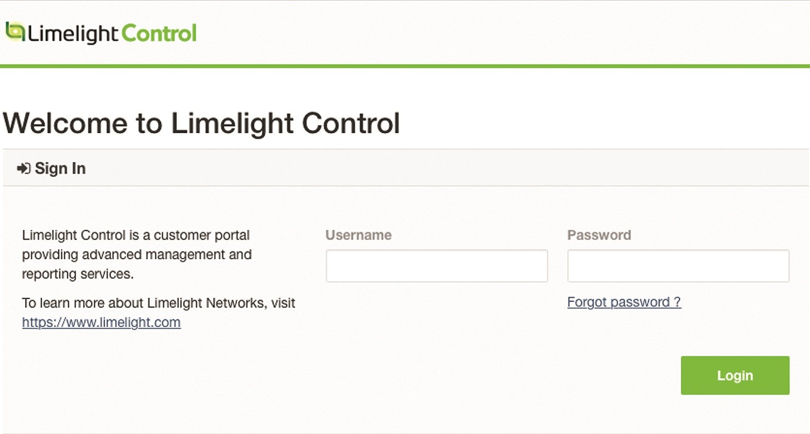 Format of Limelight Control product.