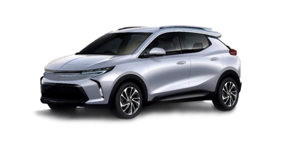 A small silver crossover SUV with no easily-visible brand identification