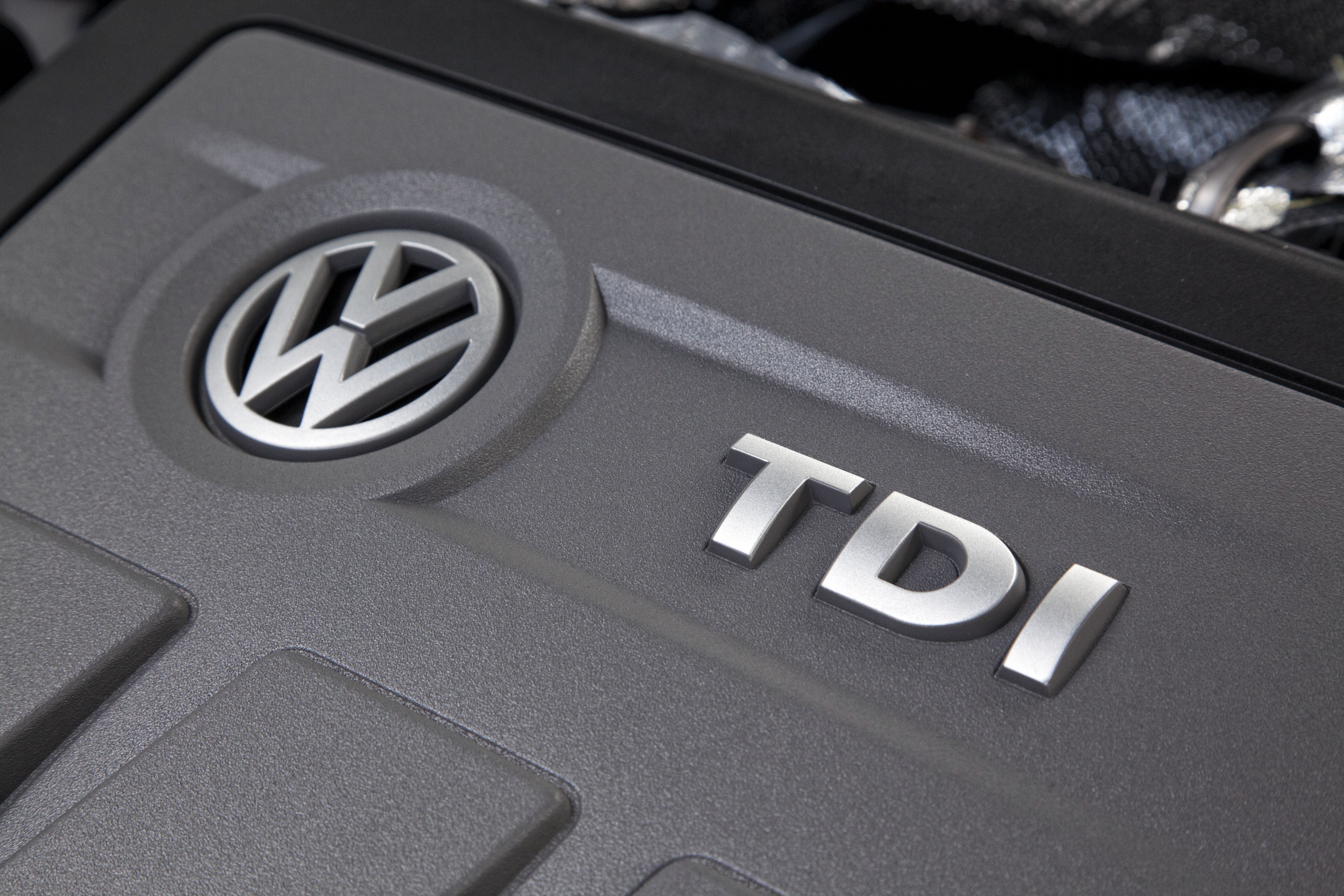 A Volkswagen 2.0 liter turbocharged four-cylinder "TDI" diesel engine.