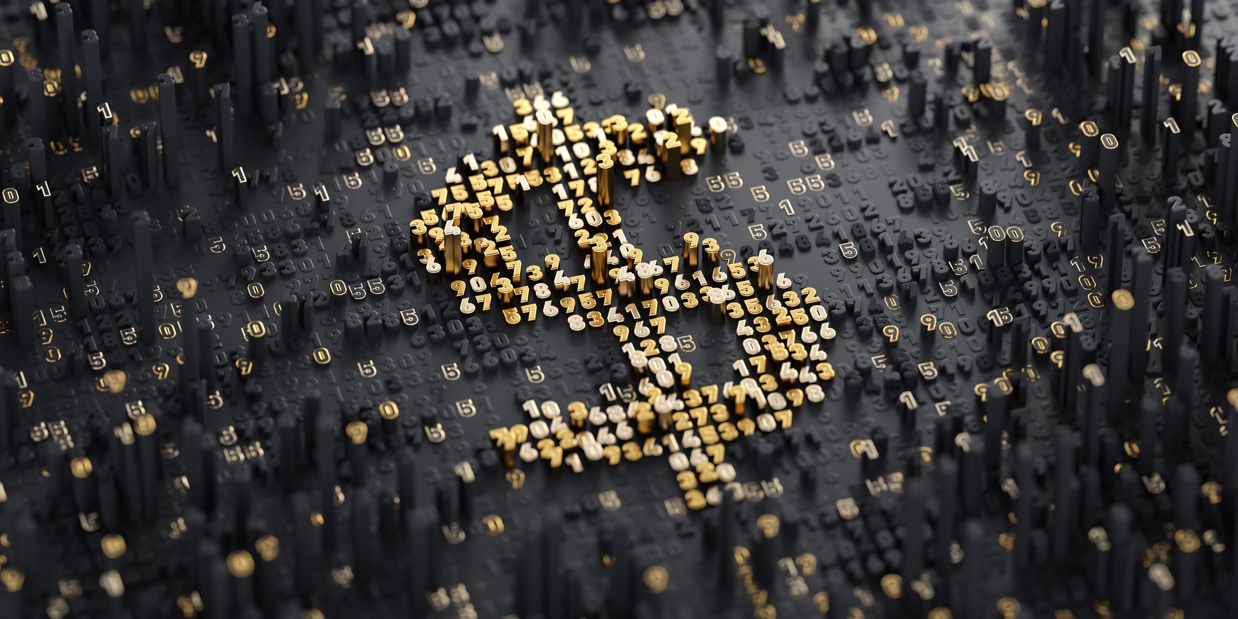 Dollar sign made out of numbers. 