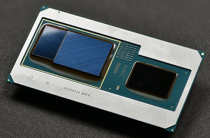 An Intel processor that integrates AMD graphics on the same package.
