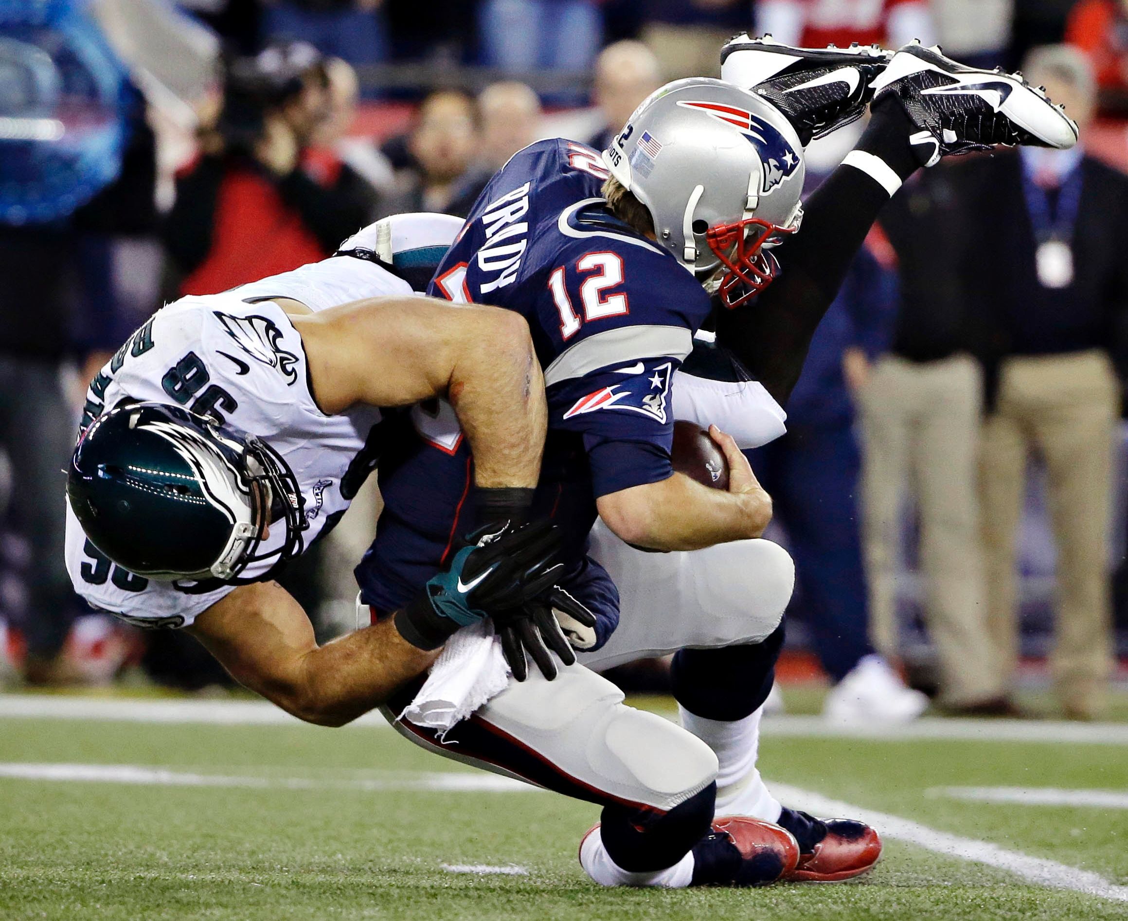A tackle in a football game