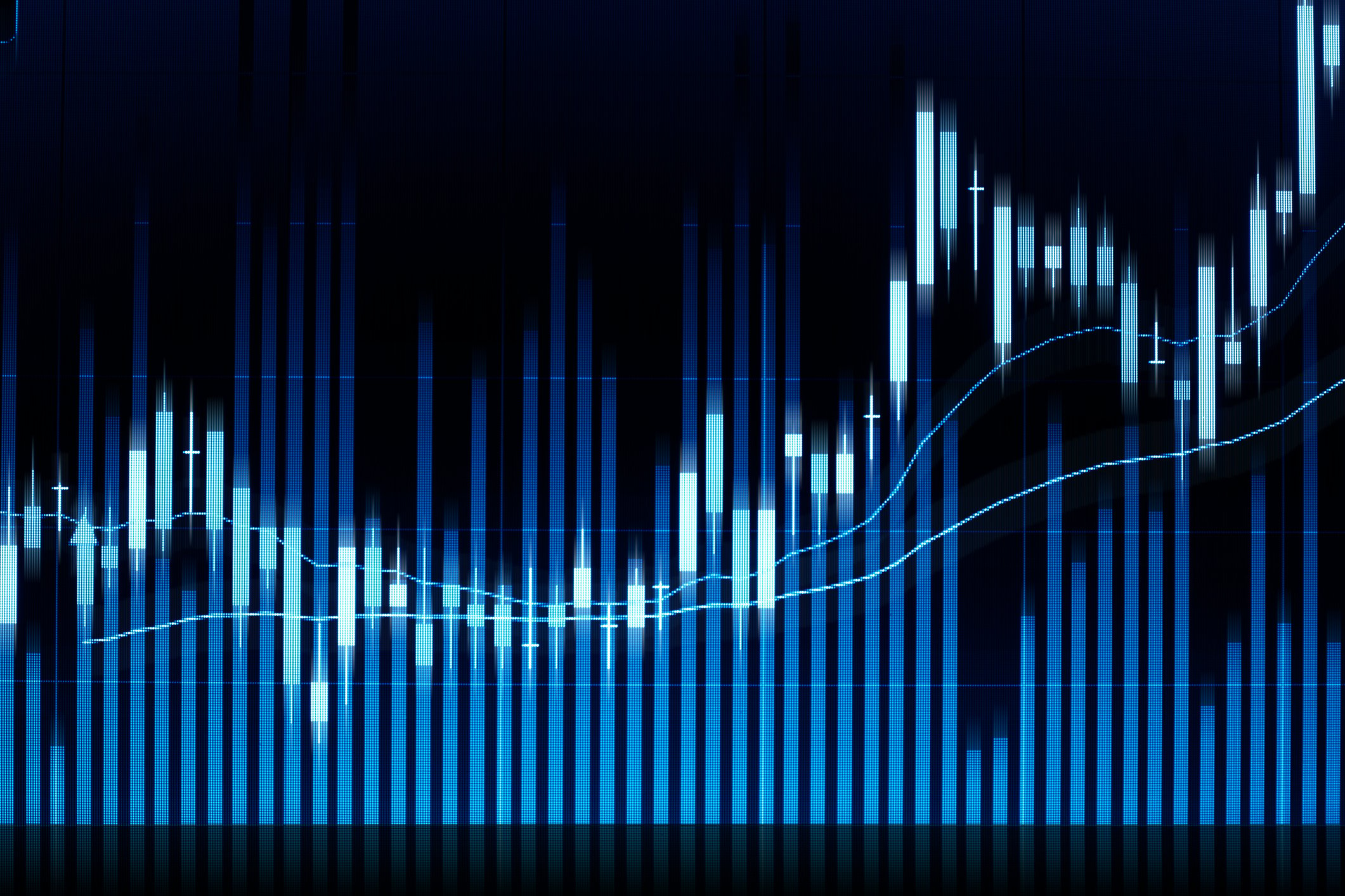 Candlestick chart going up