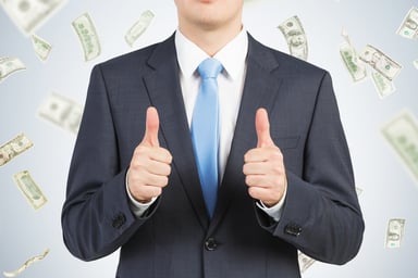 Businessman Giving two thumbs up