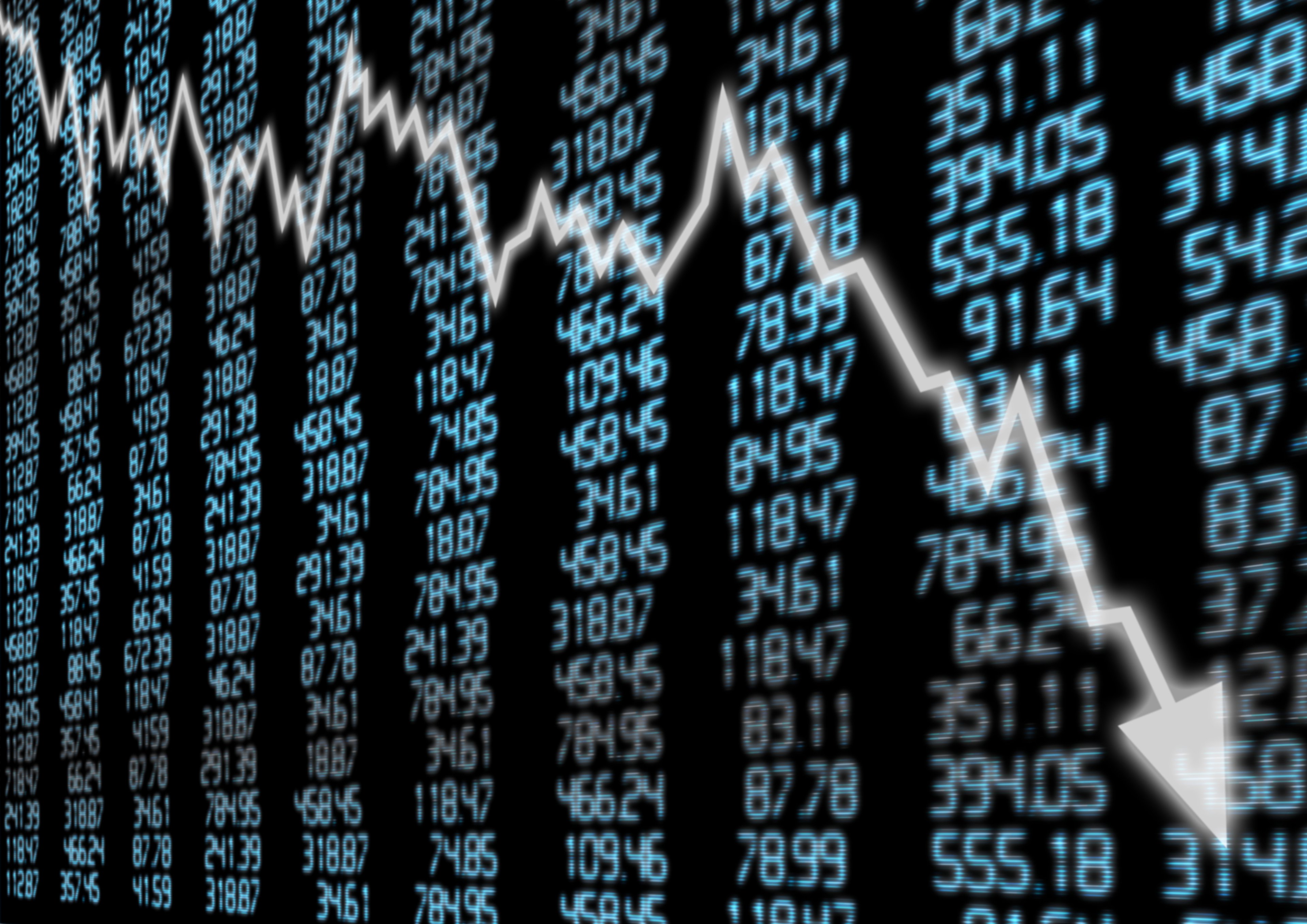 Stock board showing losses.