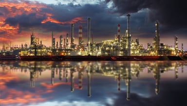 Getty Oil Refinery at Twilight