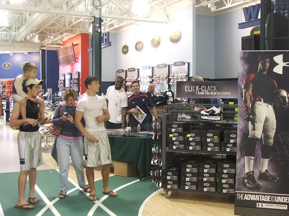 An Under Armour display inside a store