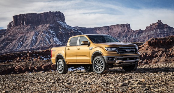 Ford's 2019 Ranger parked off-road.