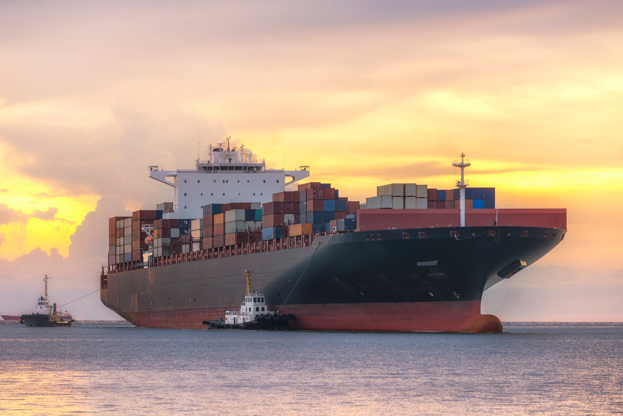 Containership at sea