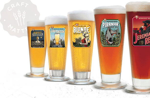 Five beers in BJ's beer lineup.