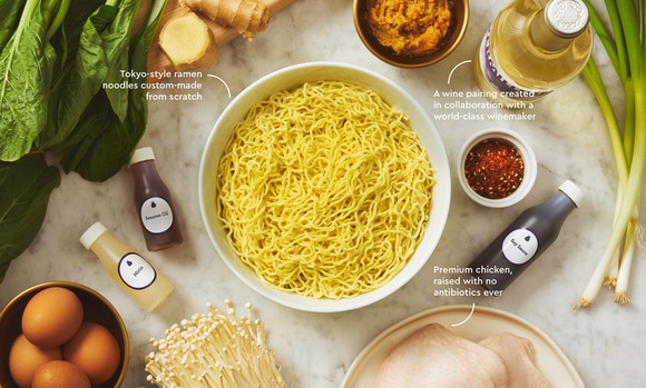 A Blue Apron meal kit.