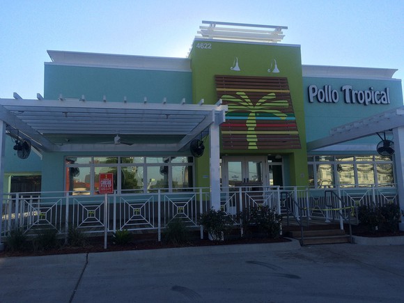 The exterior of a Pollo Tropical location