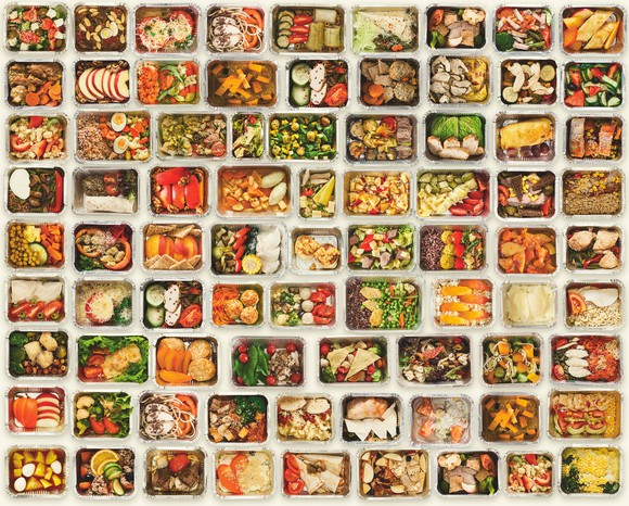 Fresh foods separated into small containers