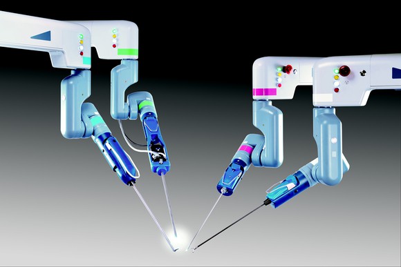 Four arms of the Senhance surgical system