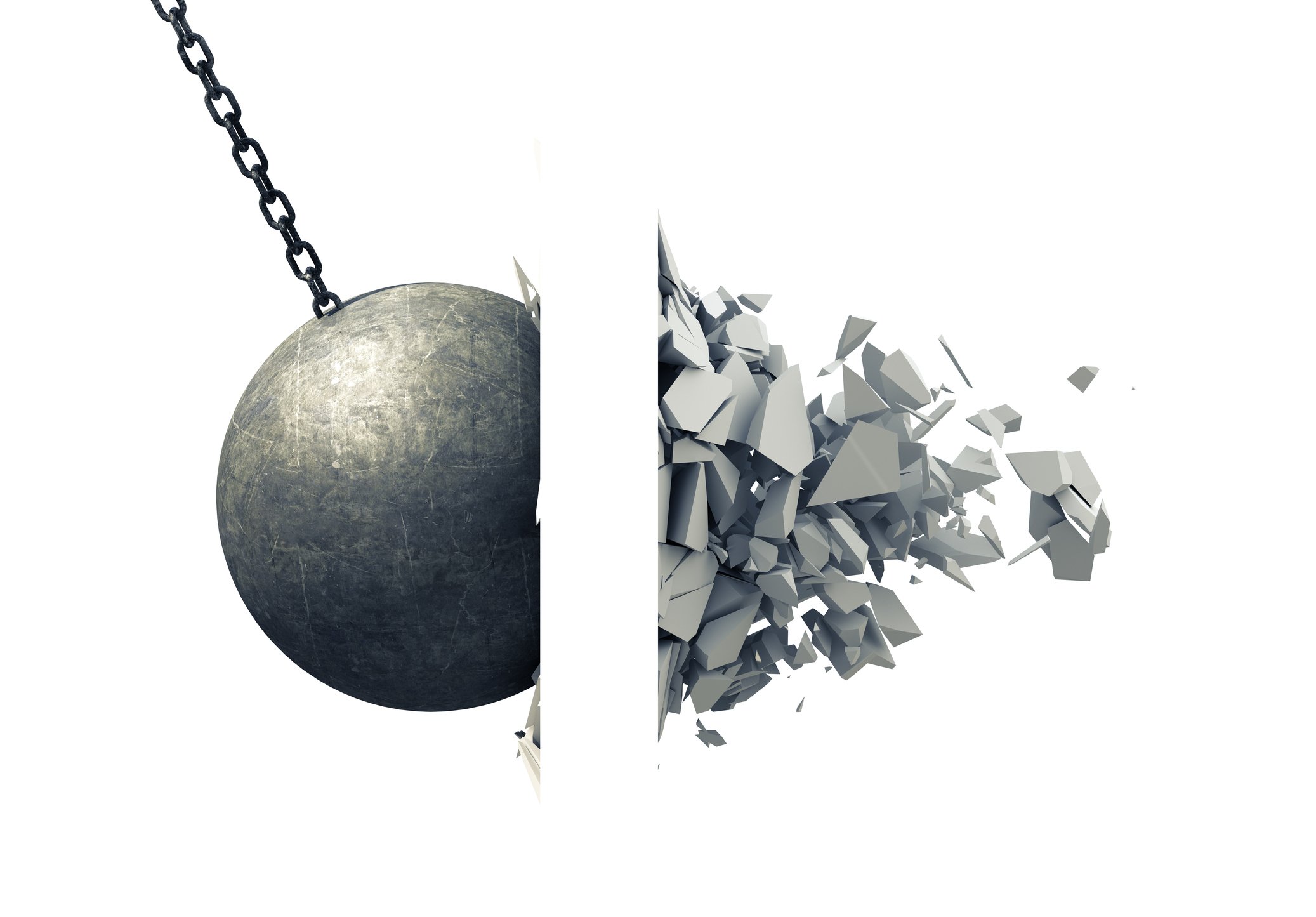 Wrecking ball versus wall