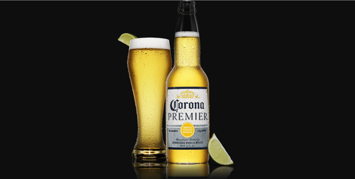 Corona beer in a bottle and a glass with lime