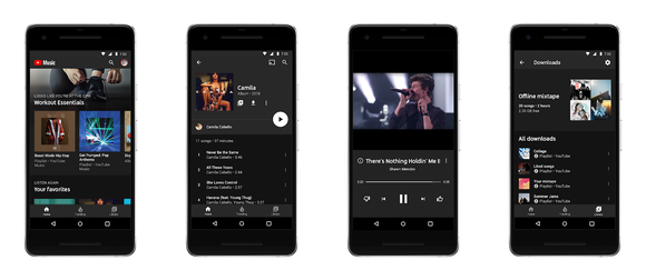 Renderings of the new YouTube Music app