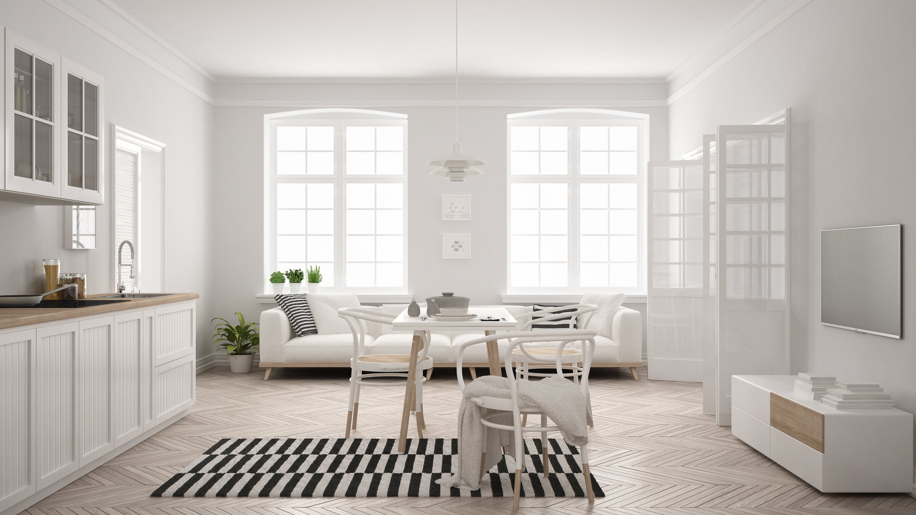 Luxury furniture in modern apartment.