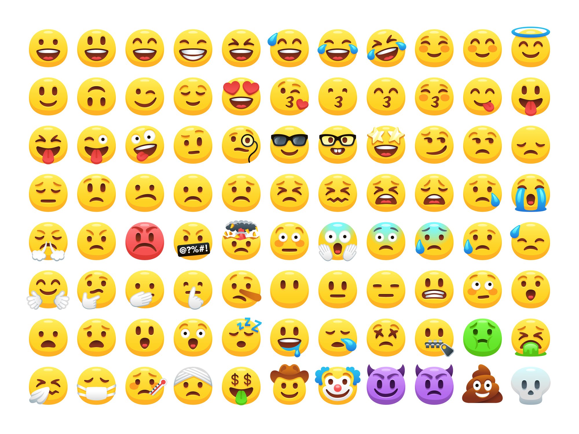 Lines of emojis
