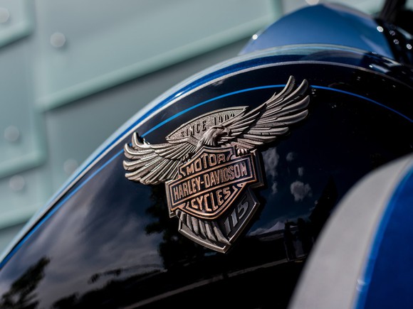 Harley-Davidson logo on gas tank