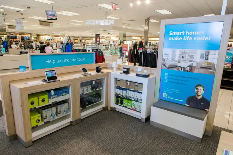 Amazon returns location and "smart home center" within Kohl's store in Bucktown, Illinois.