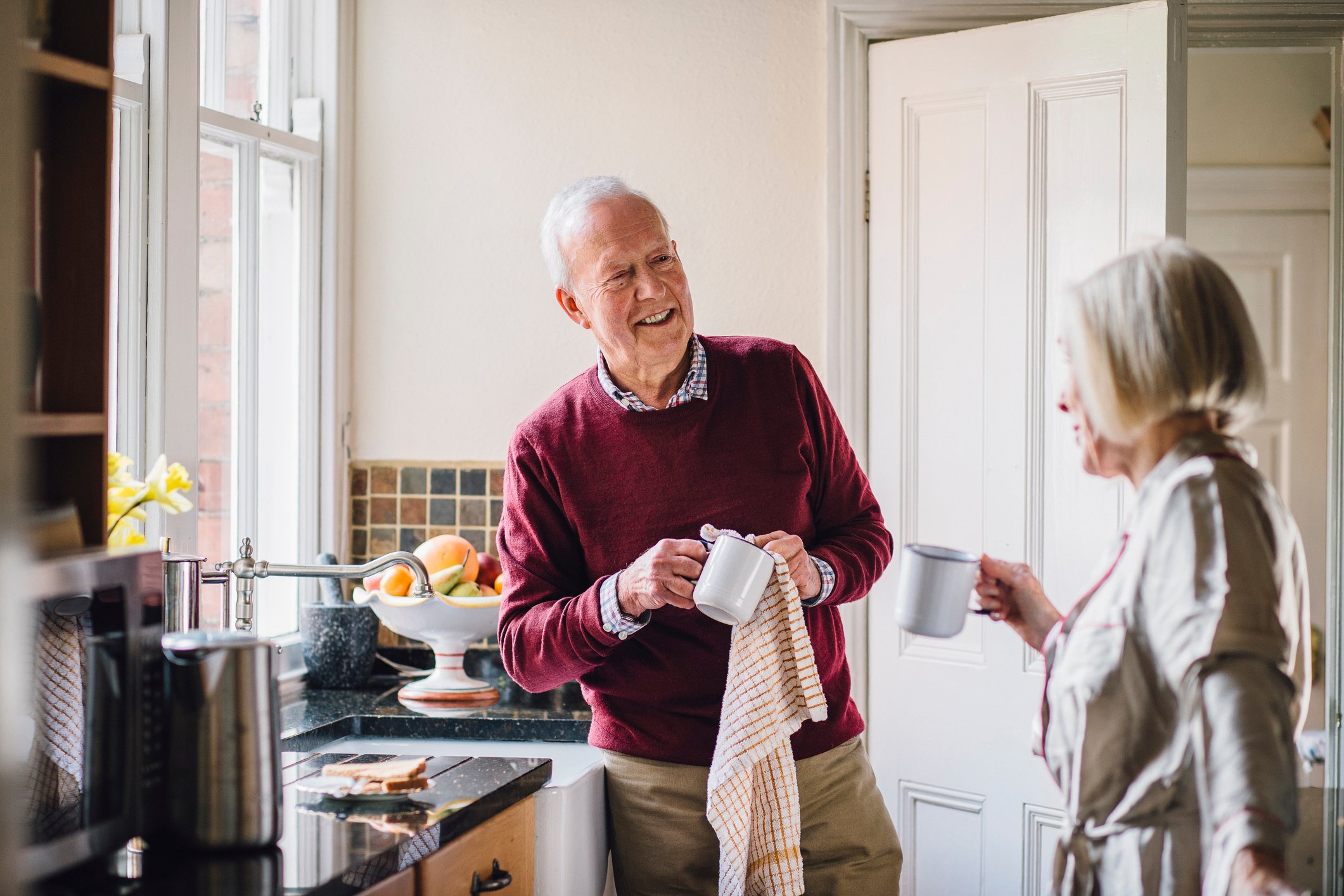 Senior couple in a kitchen