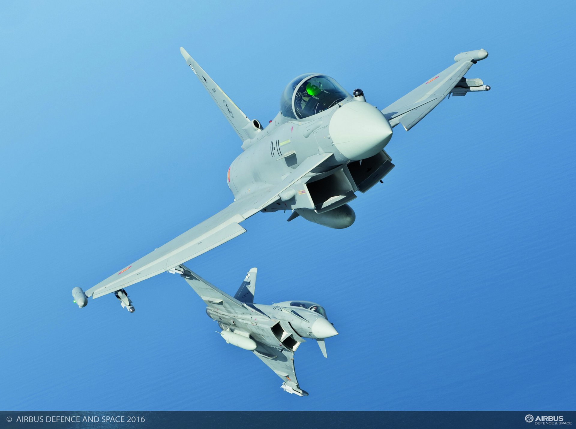 Eurofighters in flight