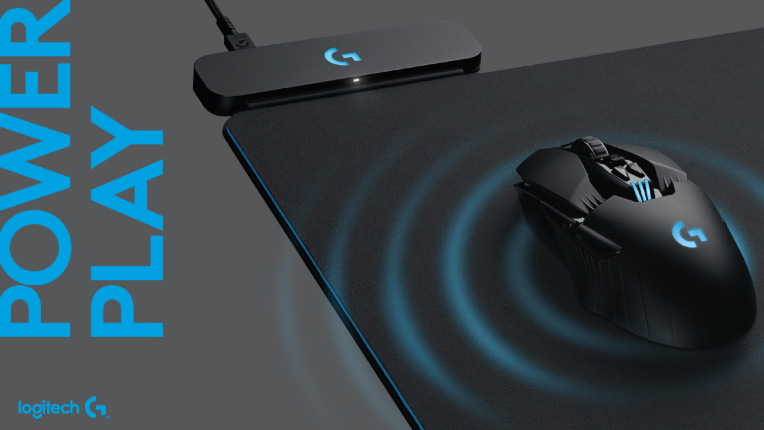 Logitech wireless mouse on top of a mouse pad.
