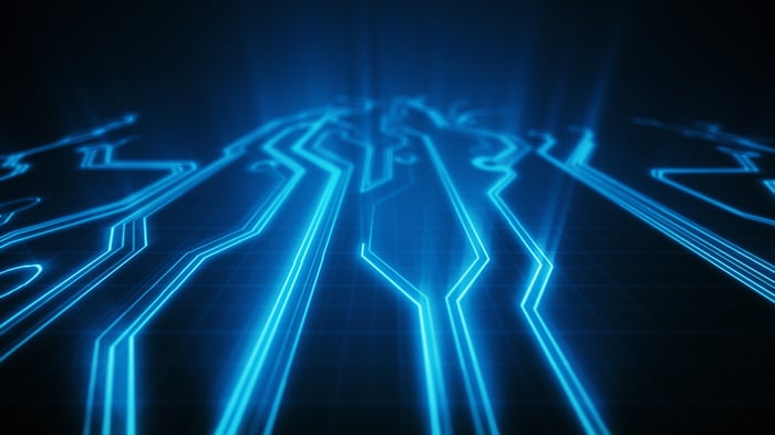 An illustration of a circuit board.