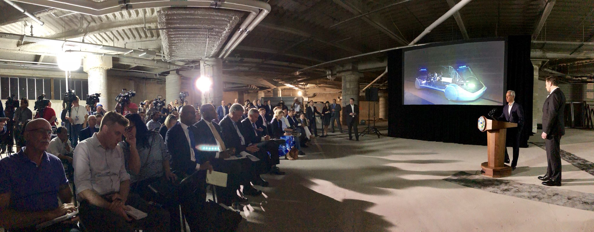 Elon Musk and Rahm Emanuel speak at press conference on Loop contract